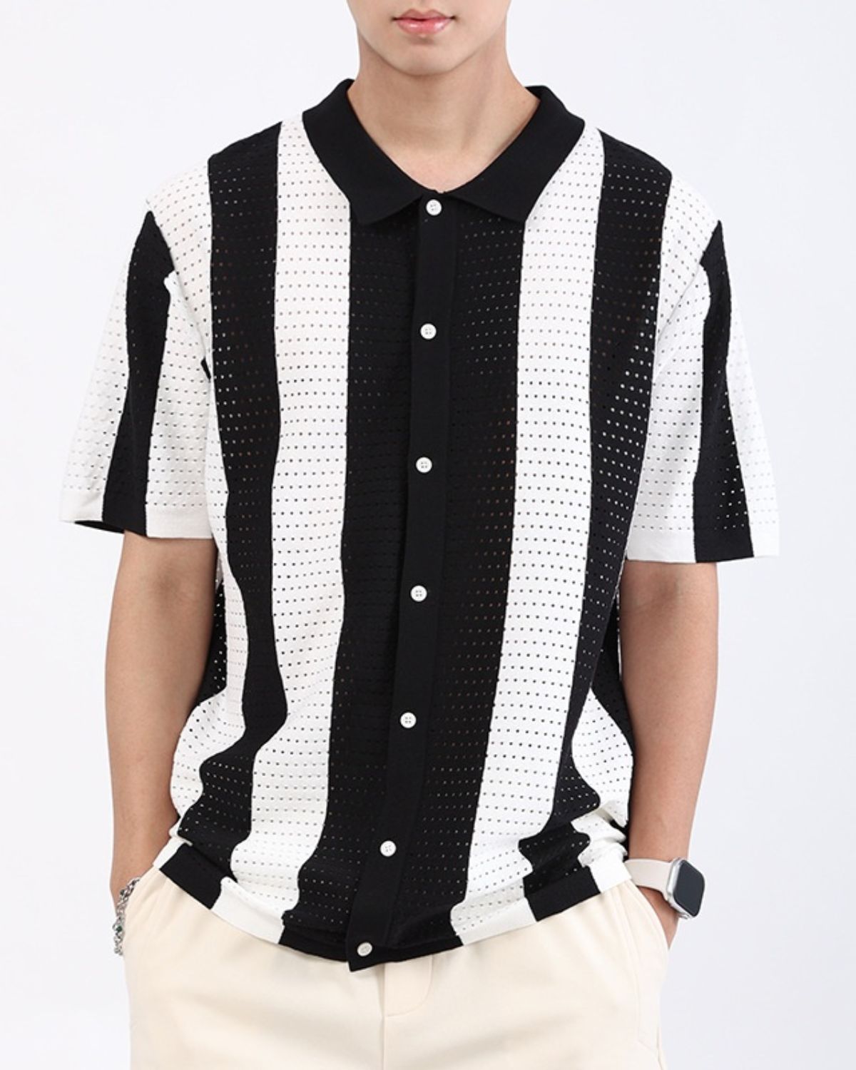 Josh - Stylish Standout Striped Short Sleeve Shirt for Men