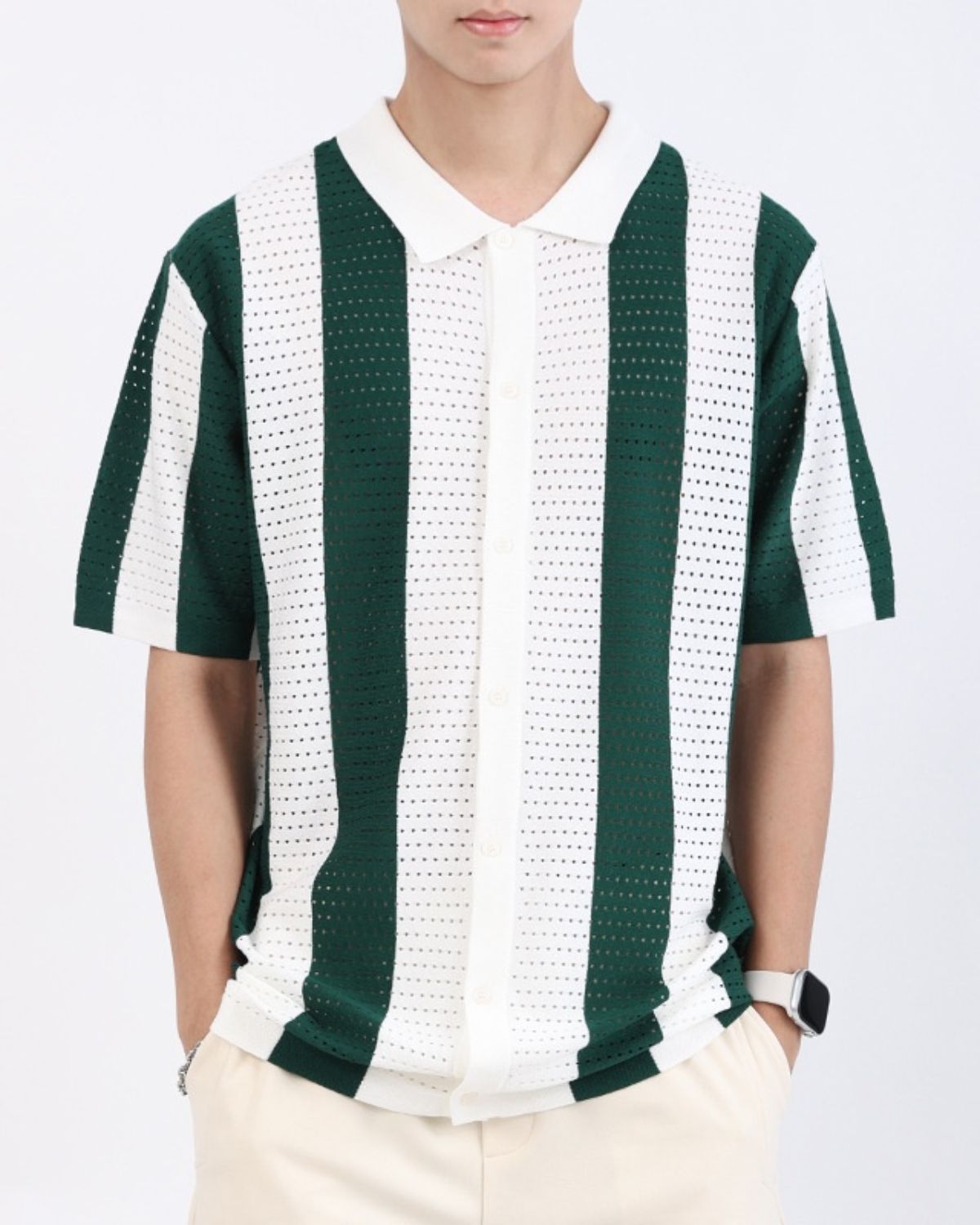 Josh - Stylish Standout Striped Short Sleeve Shirt for Men