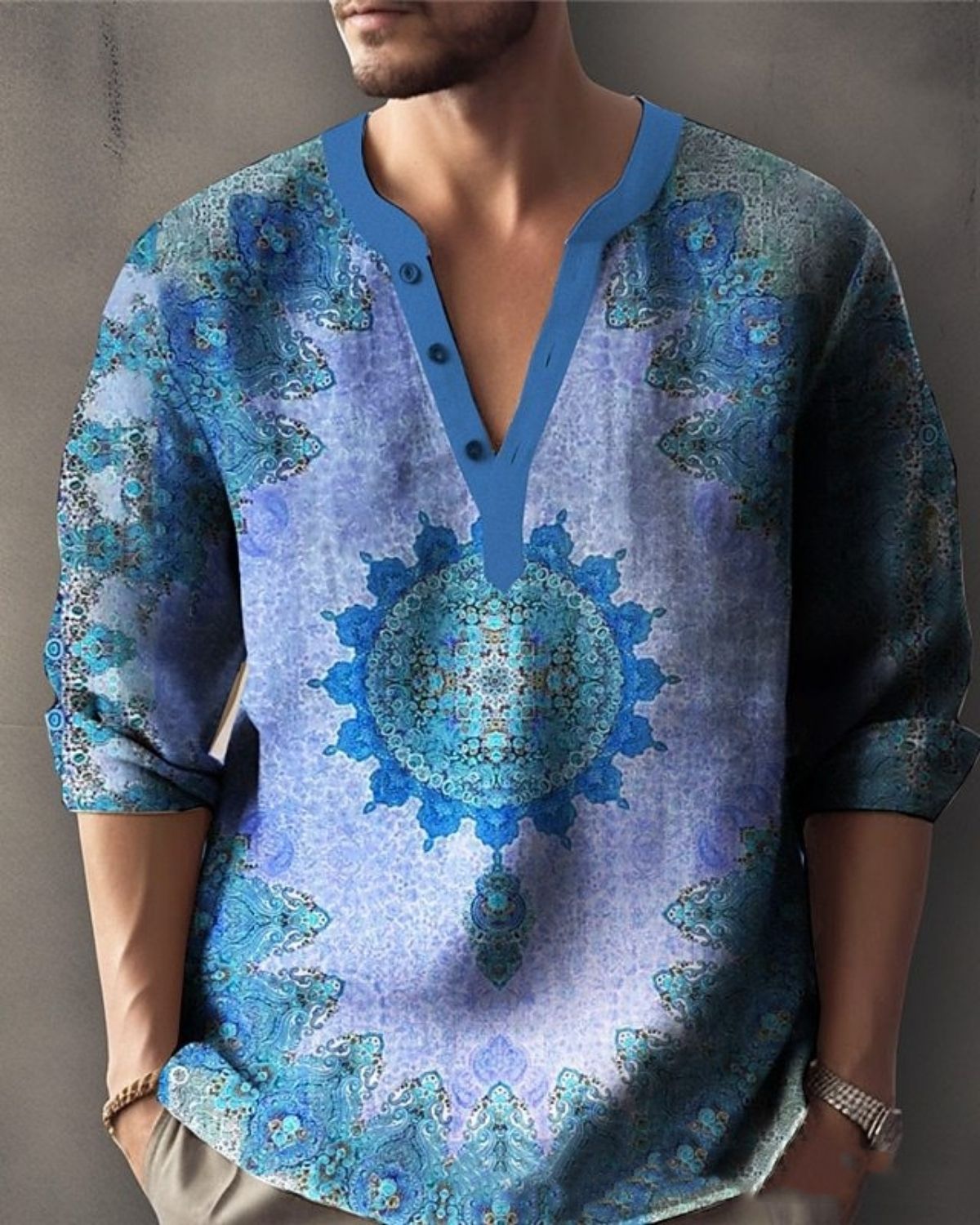 Bob - Vintage-Inspired Printed Shirt for Men