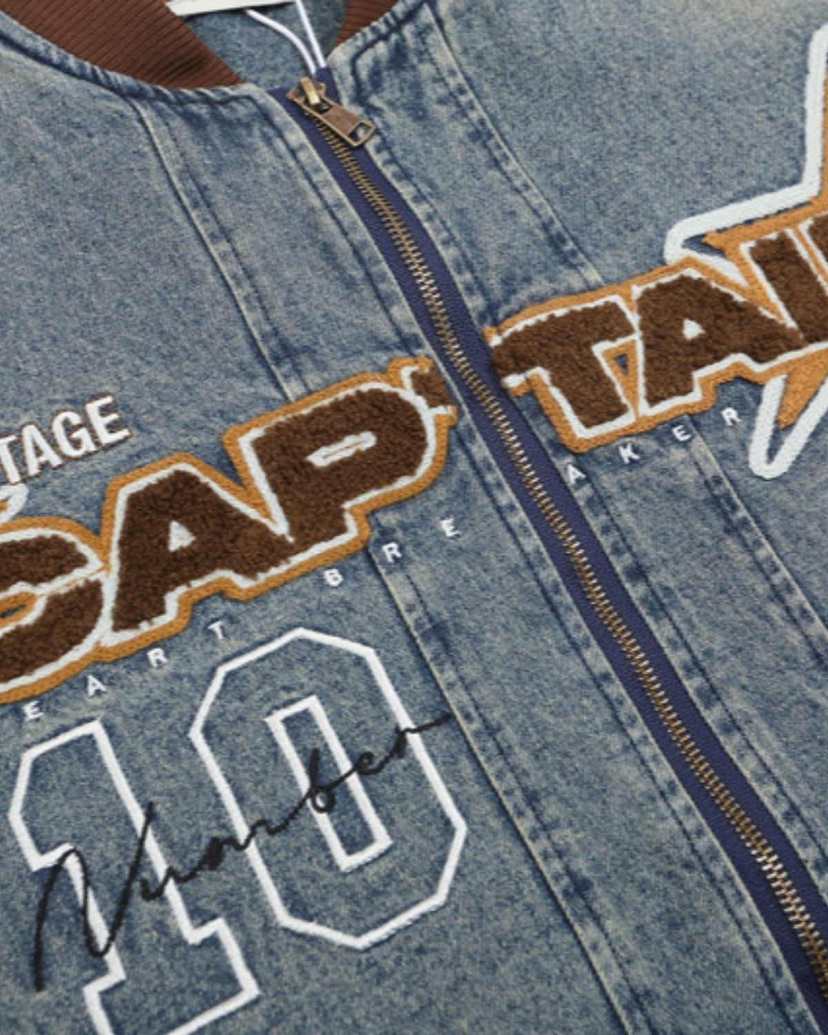 Arsenio - Classic Old-School Varsity Denim Jacket for Men