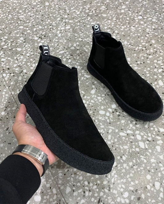 Zoren - Classic Black Suede Slip-On Sneakers for Men
