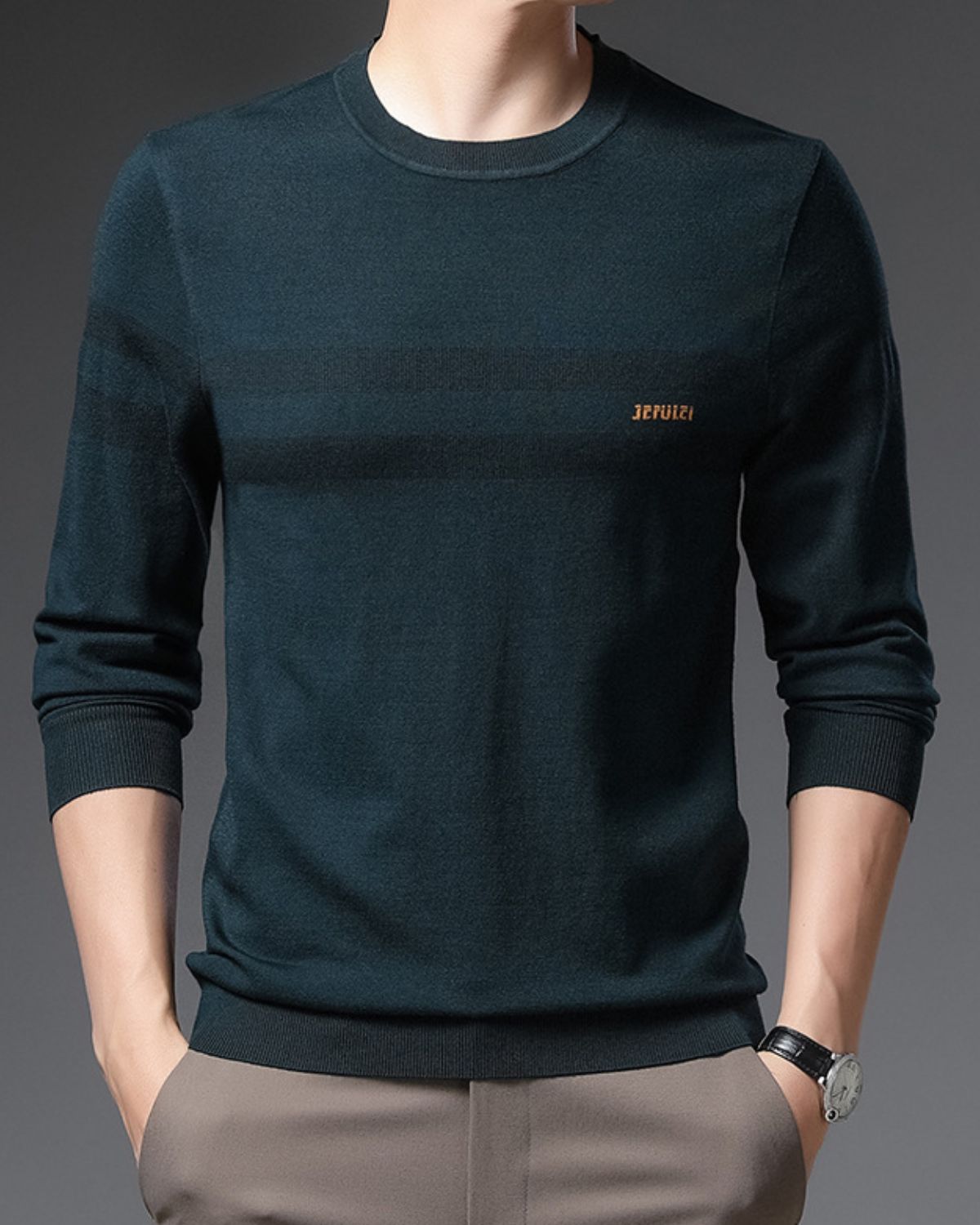 Brian - Elegant Round Neck Jumper for Men