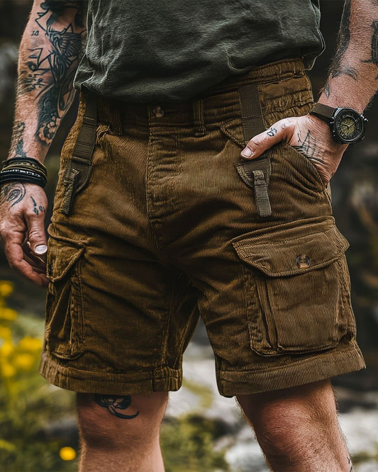 Arjo - Relaxed Corduroy Utility Cargo Shorts for Women