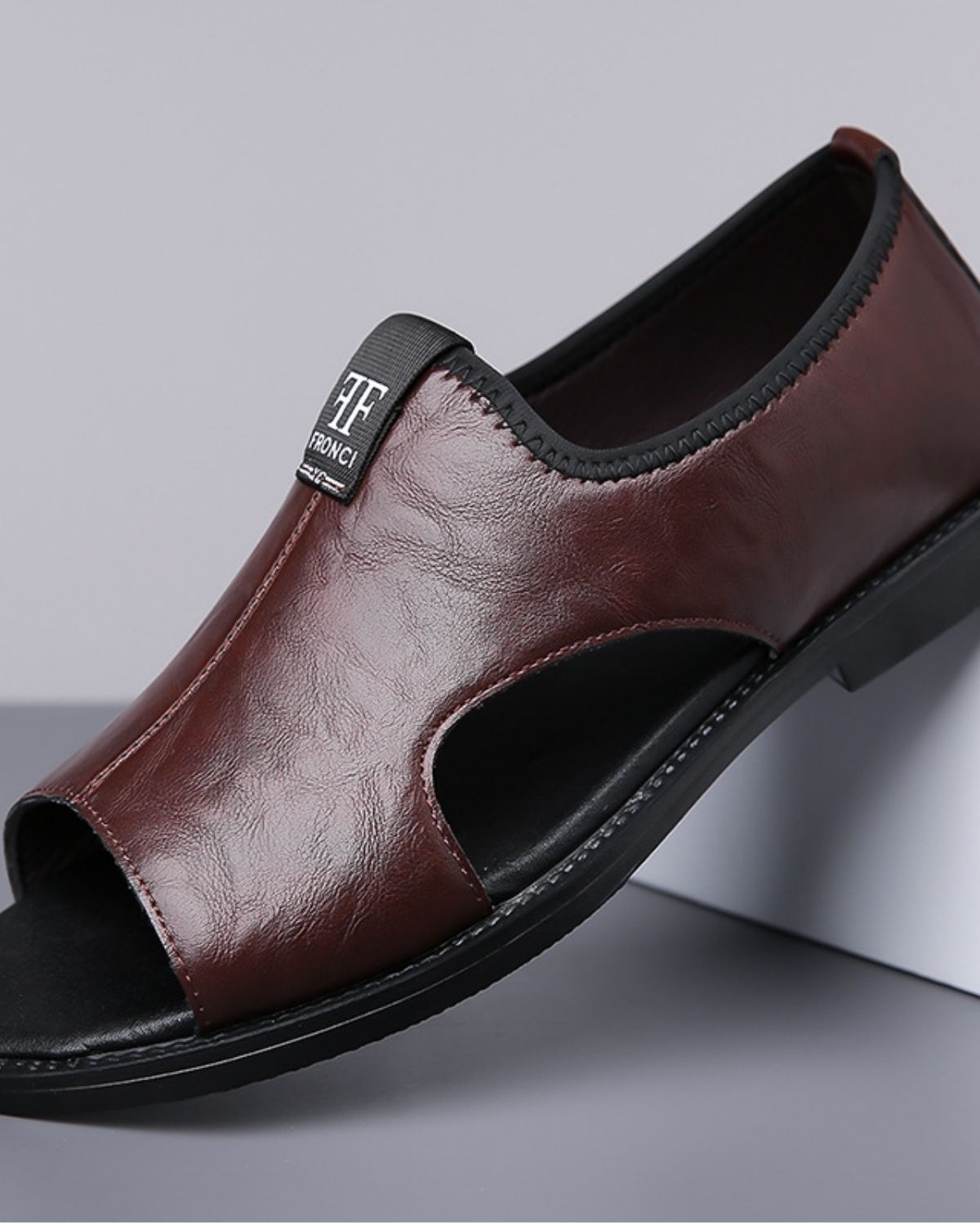 Abra - Classic Signature Slip-On Leather Sandals for Men