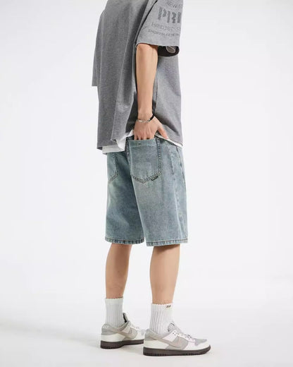 Arnel - Relaxed Loose Fit Light Denim Shorts for Men