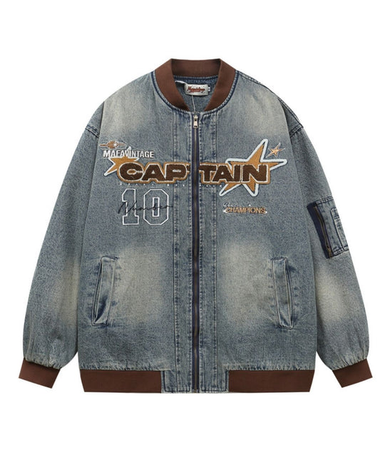 Arsenio - Classic Old-School Varsity Denim Jacket for Men