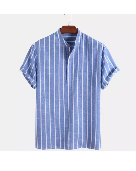 Benedict - Classic Short Sleeve Linen Button-Up for Men