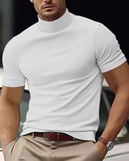 Jonah - Classic High-Neck Short-Sleeve T-Shirt for Men