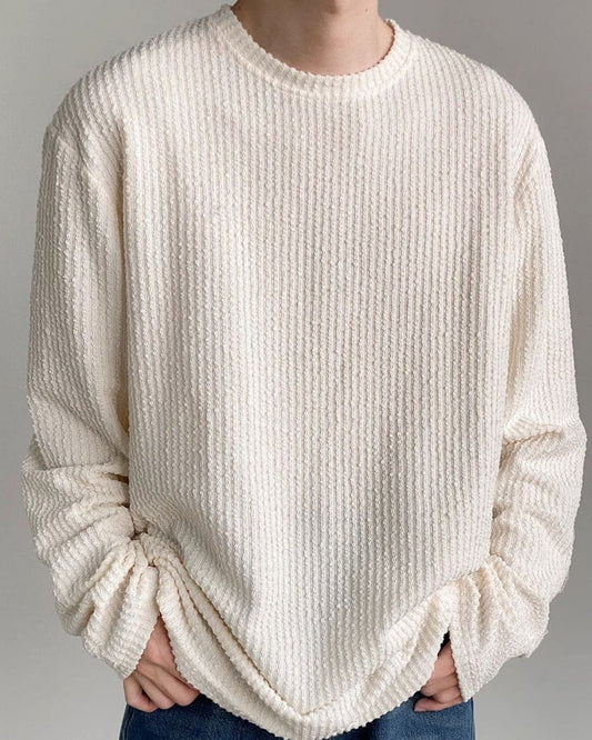 Paul - Cosy Textured Knit Crewneck Jumper for Men