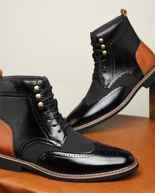 Jacob - Vintage Two-Tone Leather Boots for Men