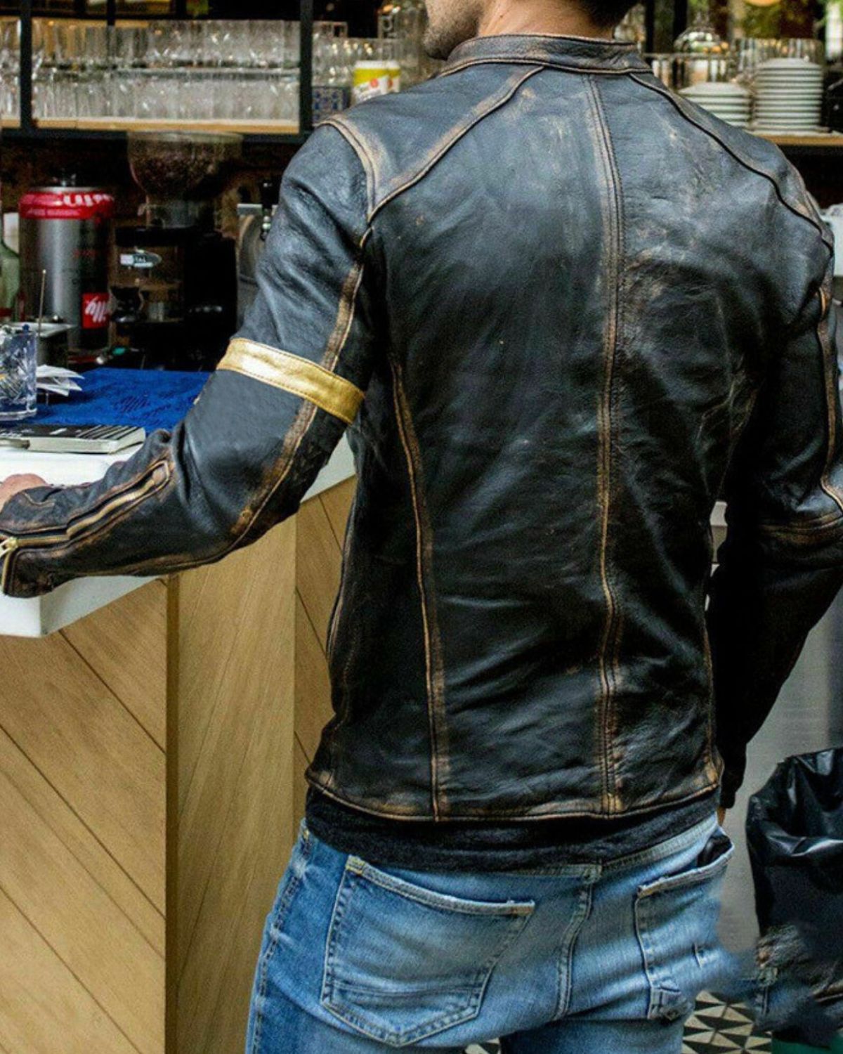 Zachary - Fashionable Leather Biker Jacket for Men