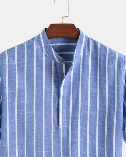Benedict - Classic Short Sleeve Linen Button-Up for Men